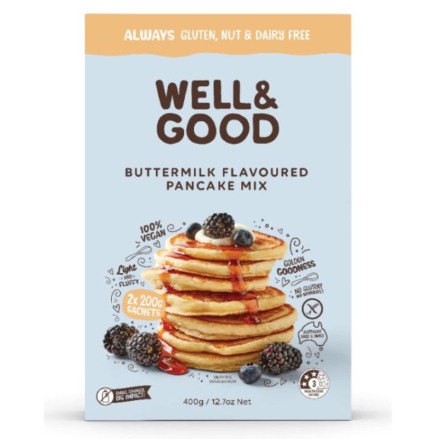 Well & Good Buttermilk Pancake Mix 400g.