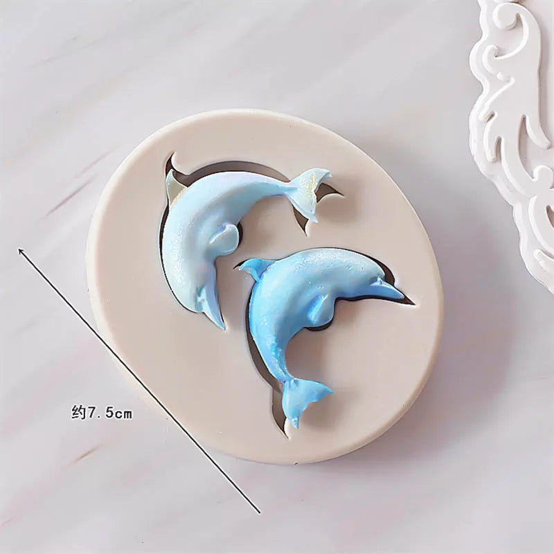 Silicone Mould - 2PC Dolphin - S329.