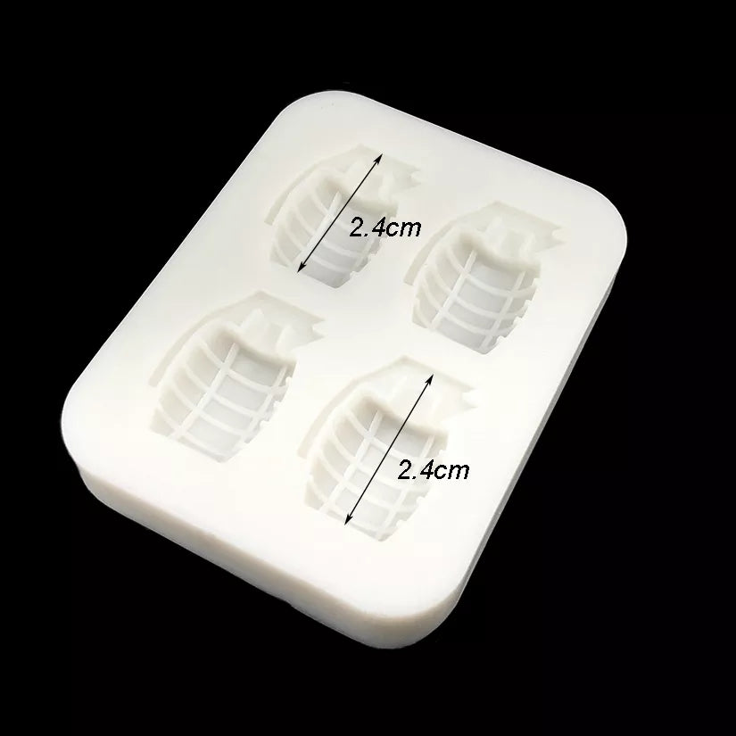 Silicone Mould - 4pc Mini Grenade - S471