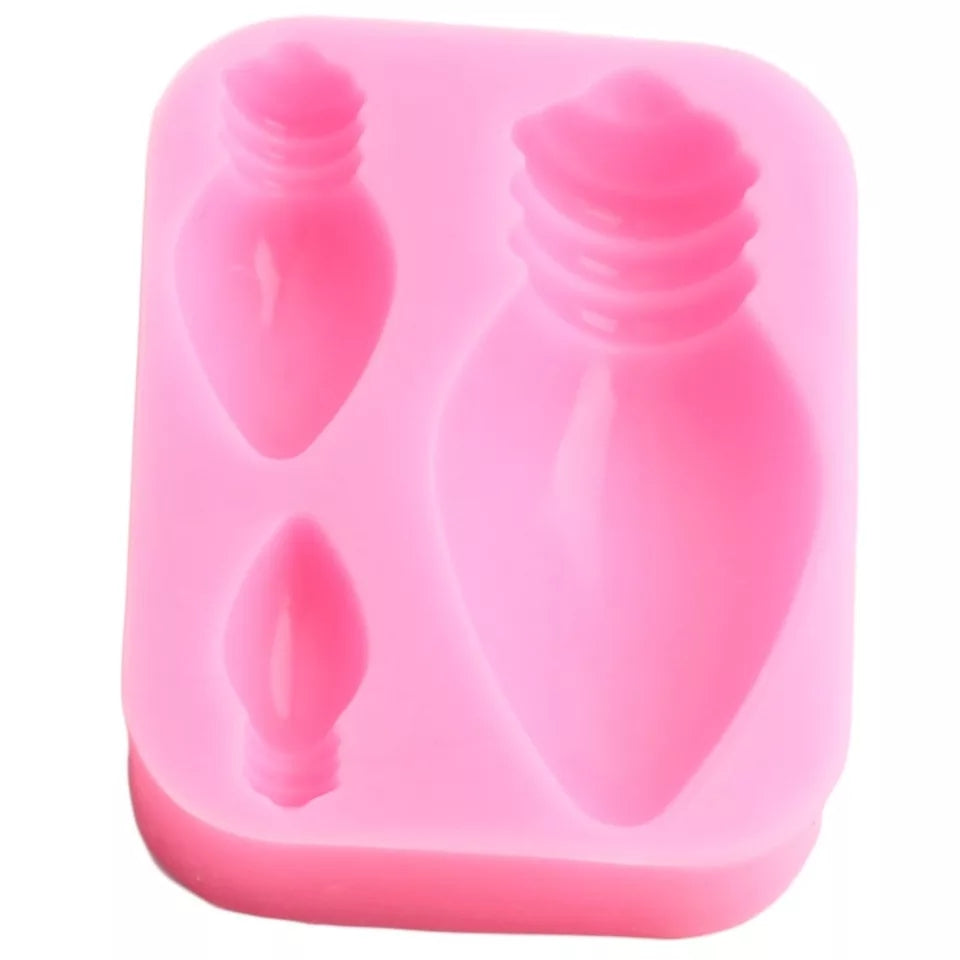 Silicone Mould - 3PC Christmas Light / Light bulb - S358.