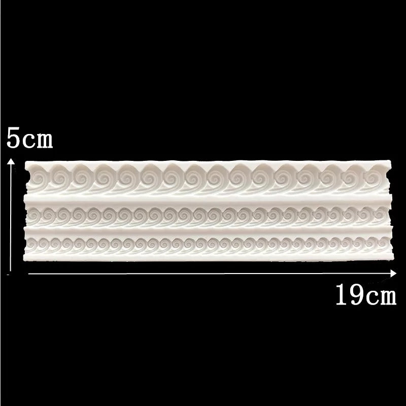 Silicone Mould - 3PC Wave Border - S268.