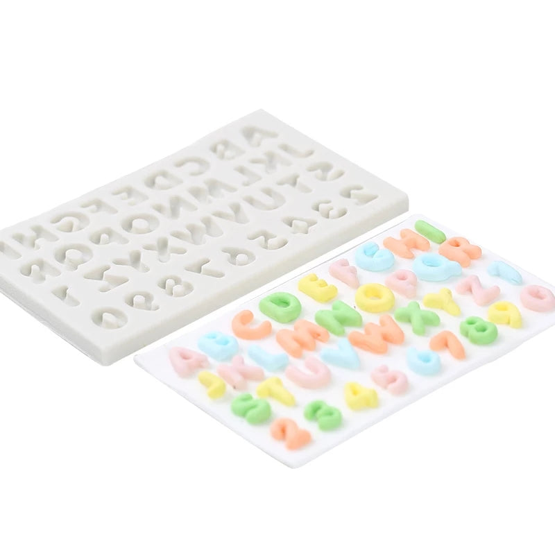 Silicone Mould - Mini Alphabet and Numbers - S222.