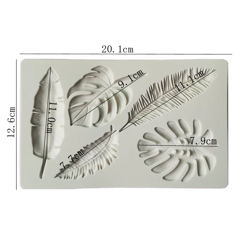 Silicone Mould - Assorted Tropical Leaves - S237.