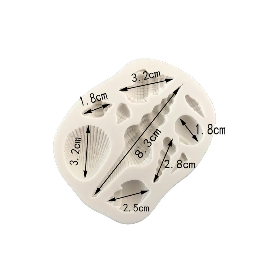 Silicone Mould - Seashells Medium - S390.