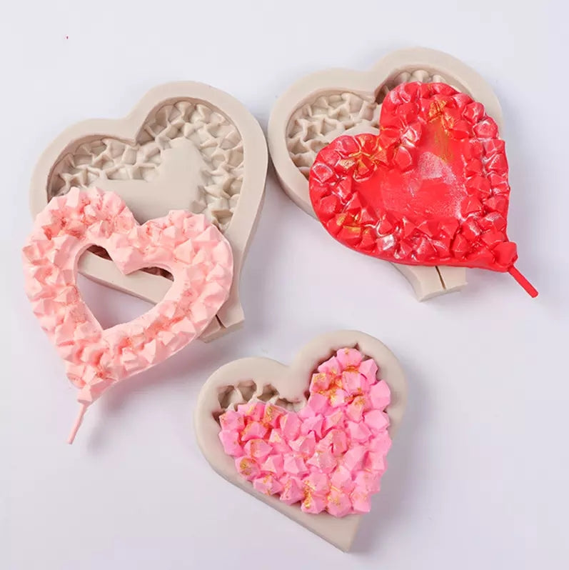 Silicone Mould - Geode / Crystal Heart - S11.