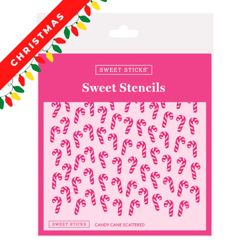 Sweet Sticks Stencil - Candy Cane Scattered