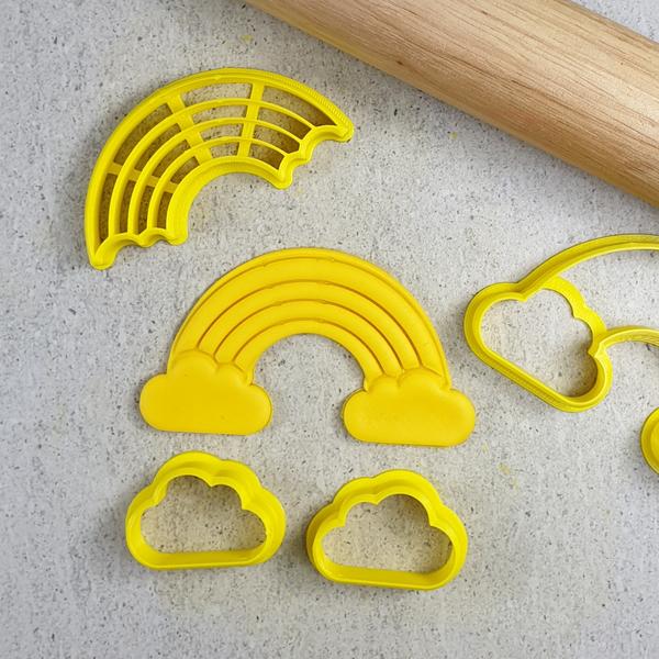 Custom Cookie Cutters 3D Embosser and Cutter Set - Rainbow.