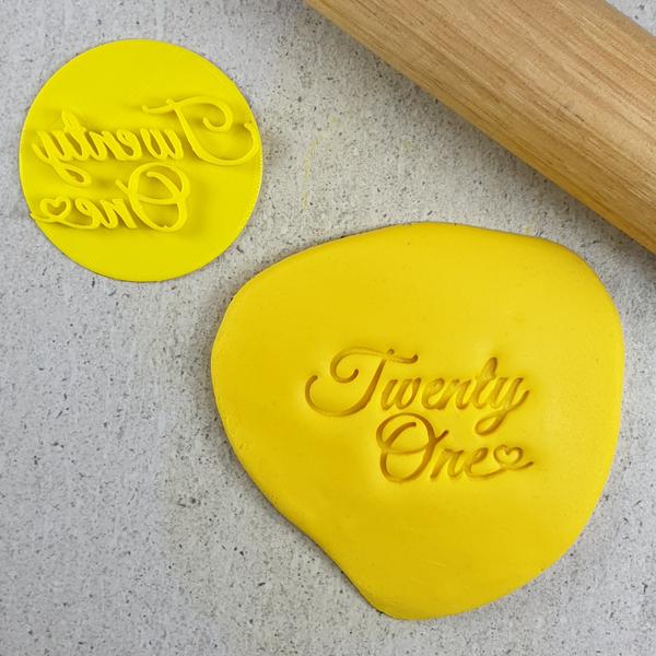 Custom Cookie Cutters Embosser - Twenty One.