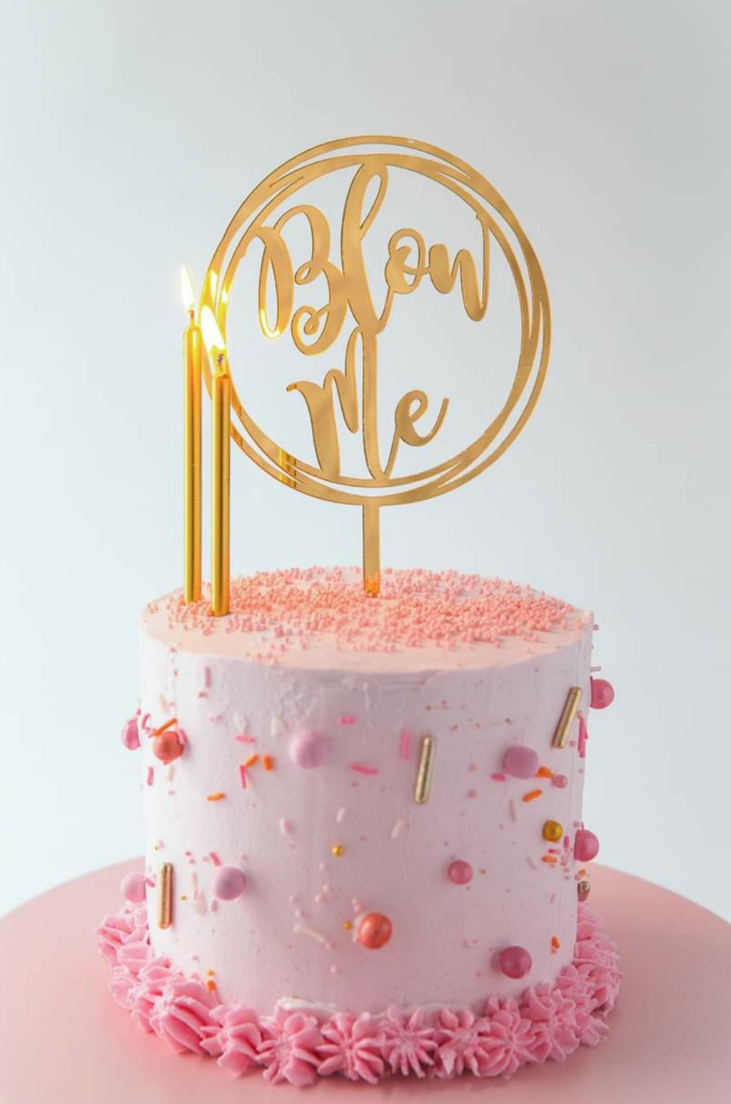 Gold Acrylic Topper - Blow Me.