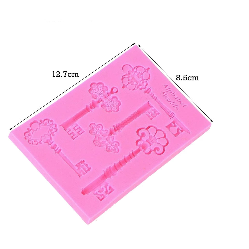 Silicone Mould - Antique Keys - 5pc - S187.