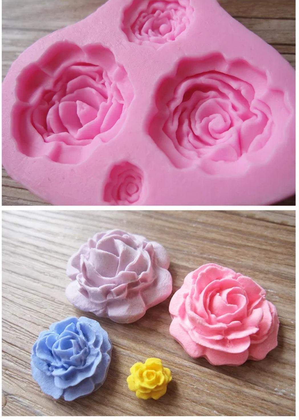 Silicone Mould - Roses 4pc - S315.