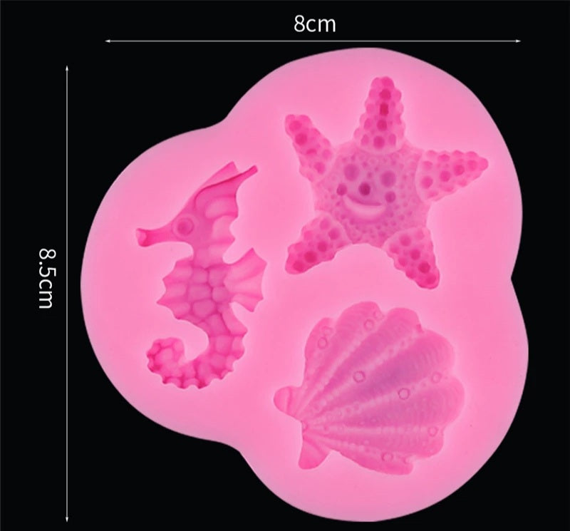 Silicone Mould - Starfish / Shell / Seahorse - S331.