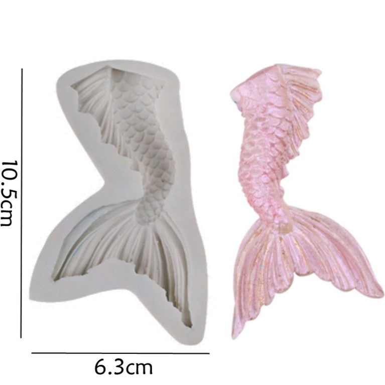 Silicone Mould - Mermaid Tail Wavy - S100.