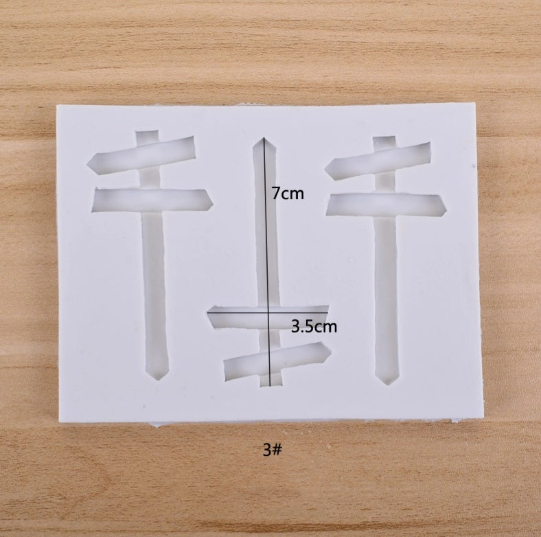 Silicone Mould - 3PC Wooden Sign - S139.