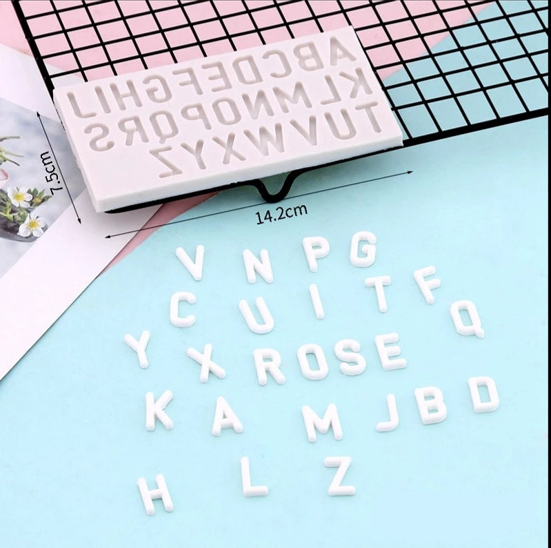 Silicone Mould - Thin Rounded Letter Font - Upper Case - S217.