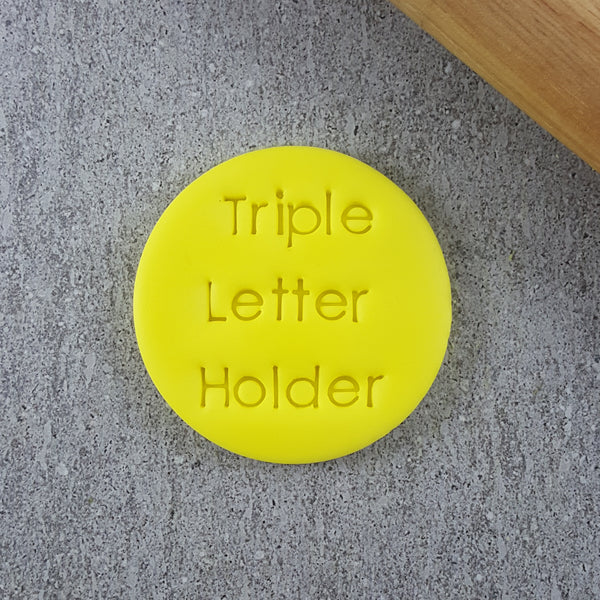 Custom Cookie Cutters Triple Letter Bar Holder.