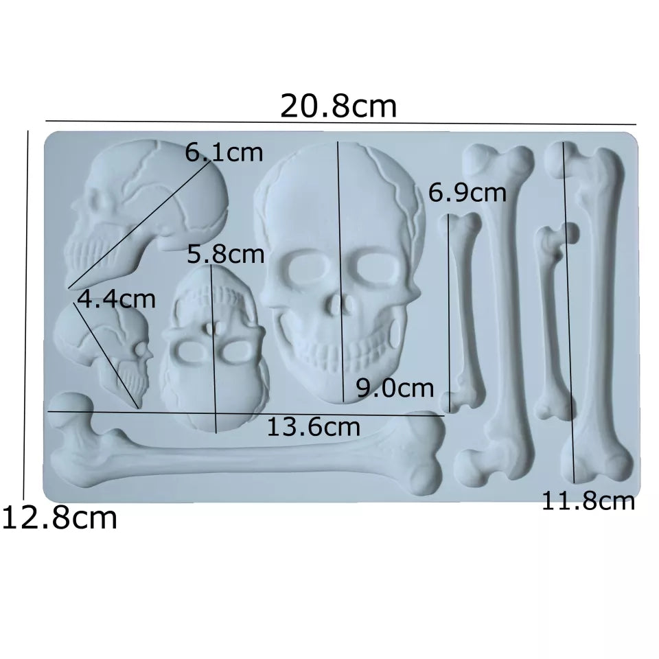 Silicone Mould - Skull and Bones - S312.