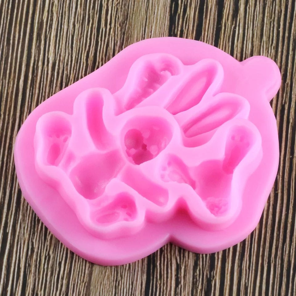 Silicone Mould - 2D Bunny Rabbit - S335.