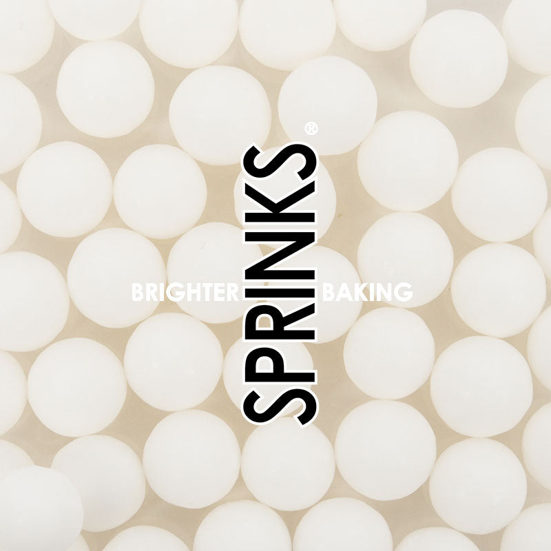 65g Sprinks 10mm Cachous - Matte White.