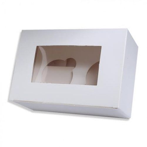 White Cupcake Box - 2 Hole
