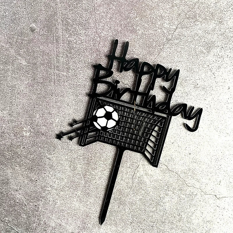 Cake Topper - Soccer - Black