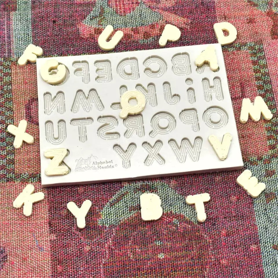 Silicone Mould - Lined Font - S224.