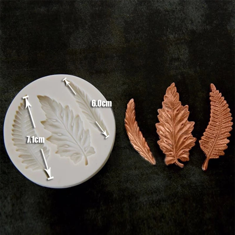 Silicone Mould - 3 x Assorted Leaves - S548
