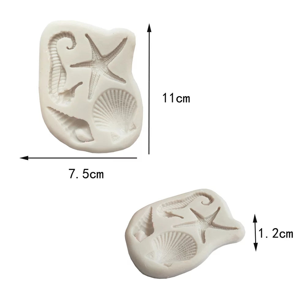 Silicone Mould - Seahorse / Seashell / Starfish - S556
