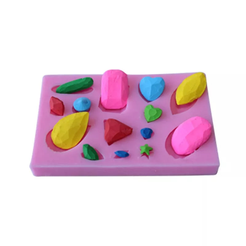 Silicone Mould - 14pc Diamond / Gems - S467