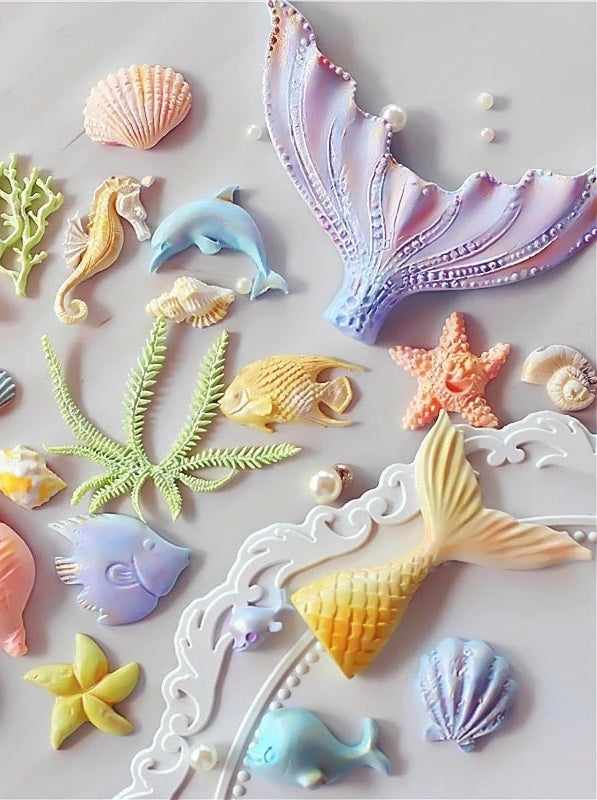 Silicone Mould - Wide Mermaid Tail - S328.