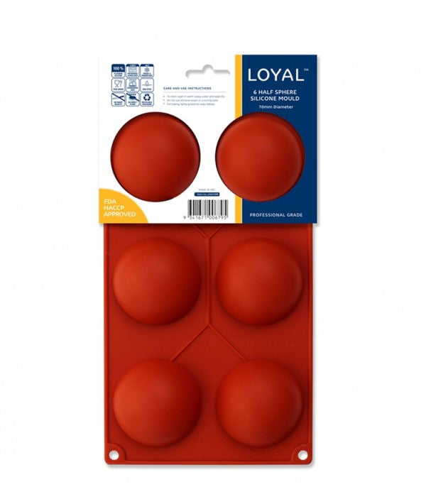 Loyal Silicone Mould - 6 Half Sphere / Round Dome.