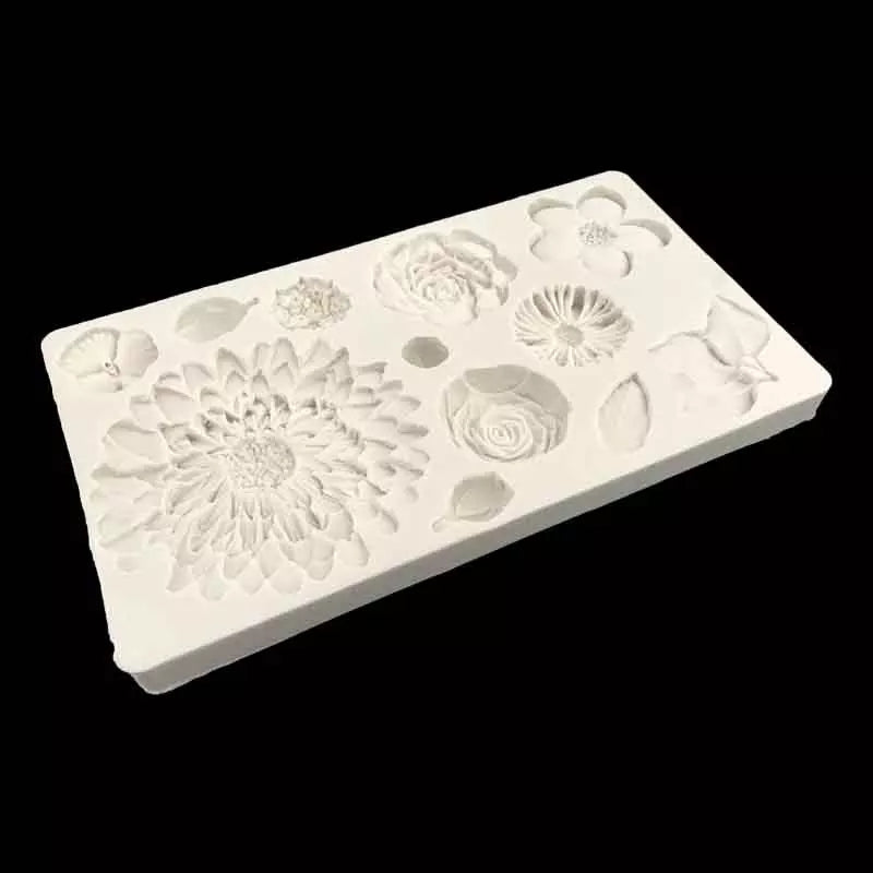 Silicone Mould - Assorted Garden Flowers - S238.