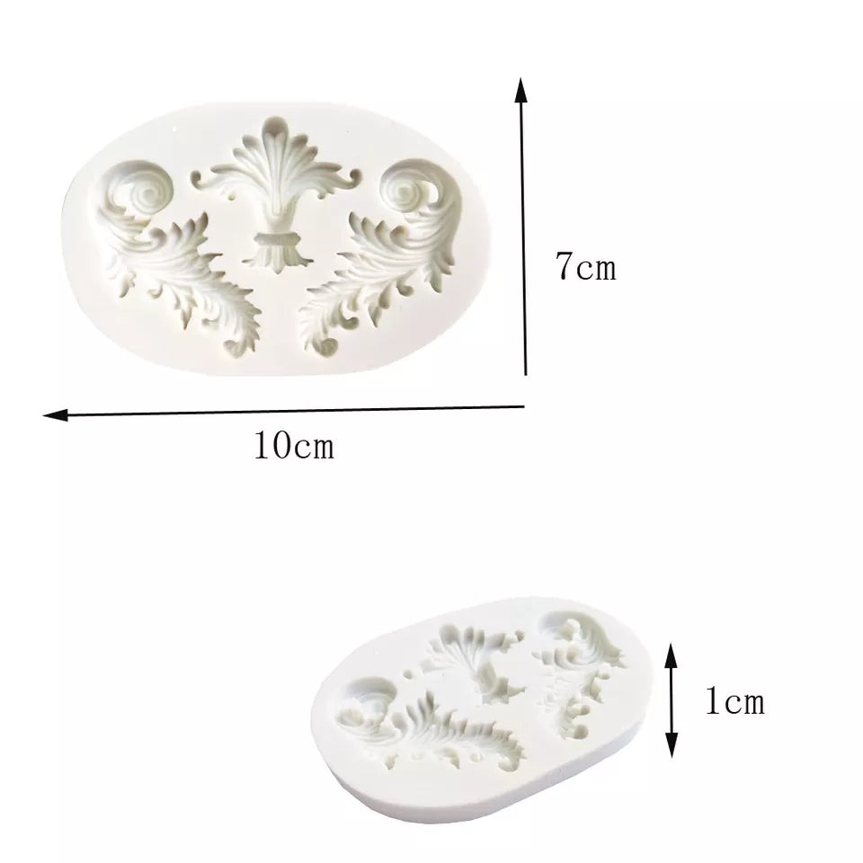 Silicone Mould - Damask Assorted Swirl - S464
