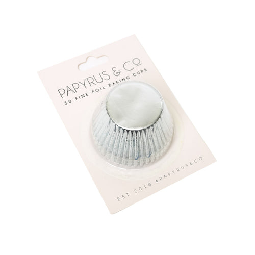 Papyrus and Co 50PK Foil Baking Cups - Silver Standard 50mm