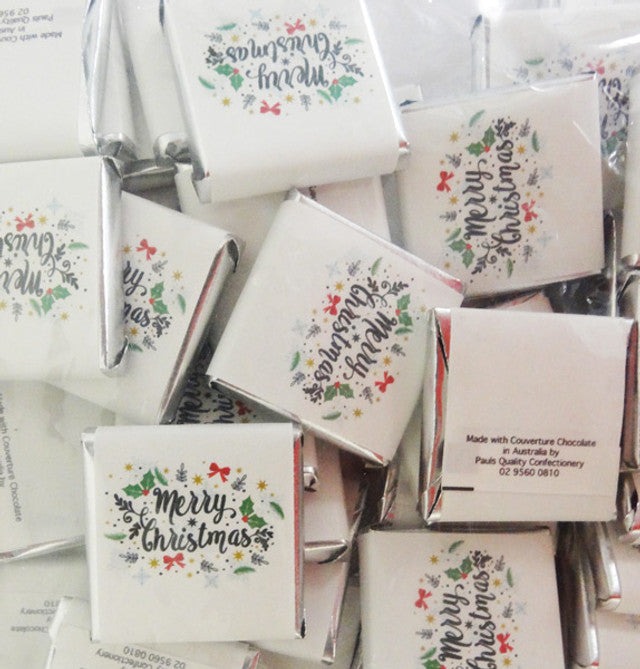 12PK Belgian Wrapped Chocolates - Merry Christmas