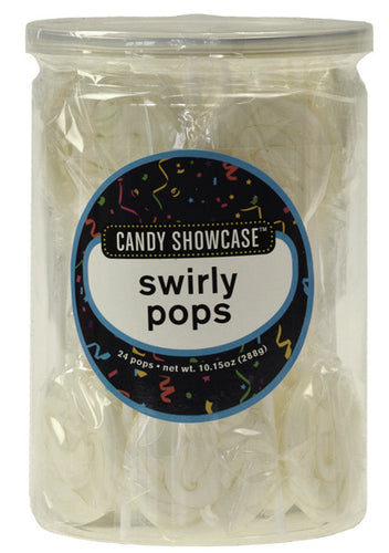 Candy Showcase Single Swirly Pop - White