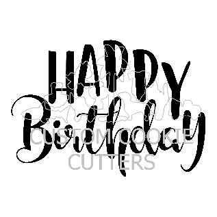 Custom Cookie Cutters Embosser - Happy Birthday.