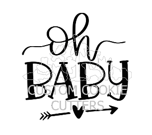 Custom Cookie Cutters Embosser - Oh Baby.