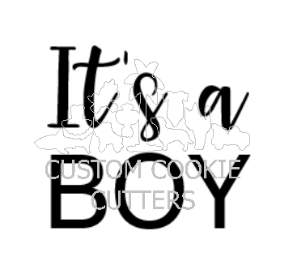 Custom Cookie Cutters Embosser - It's a Boy.