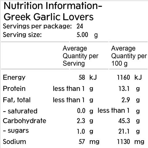 50g Mingle Seasoning - Greek Garlic Lovers.