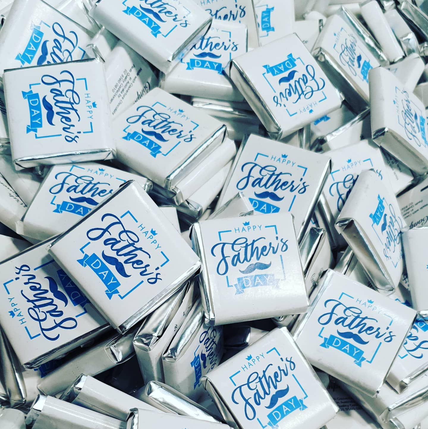 12PK Belgian Wrapped Chocolates - Happy Fathers Day Square Design