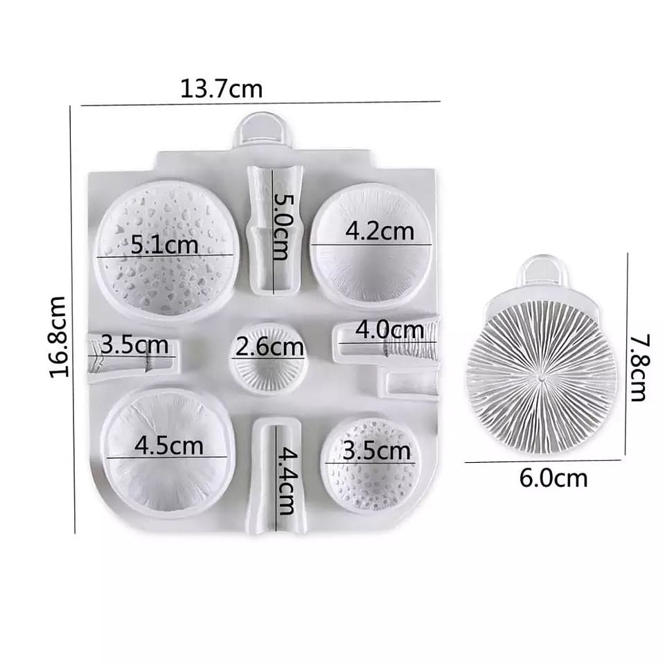 Silicone Mould - Toadstools / Mushrooms - S346.