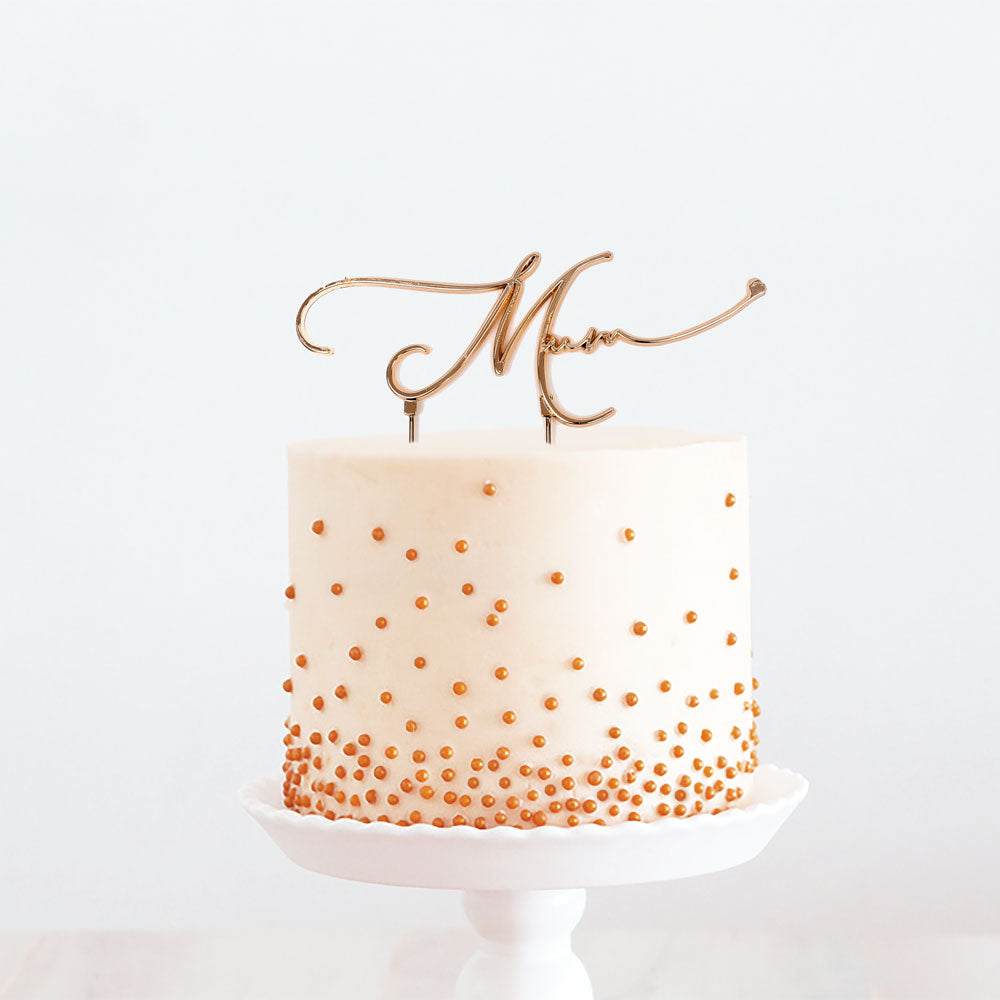 Metal Cake Topper - Mum - Rose Gold