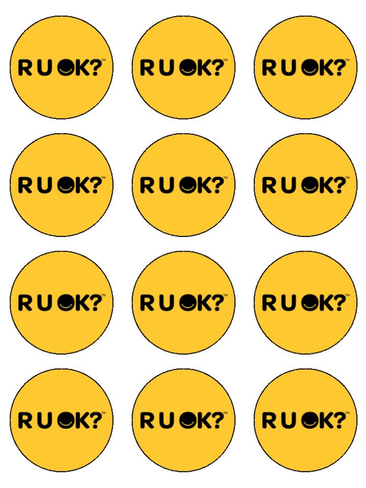 Edible Cupcake Toppers - R U OK?