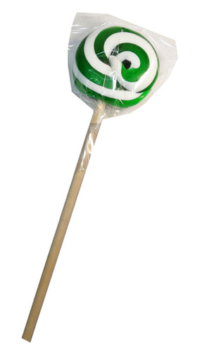50g Fancy Round Lollipop - Dark Green and White