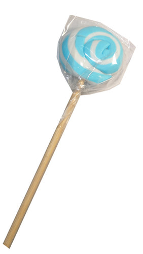 50g Fancy Round Lollipop - Light Blue and White