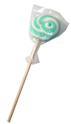 50g Fancy Round Lollipop - Tiffany Blue and White