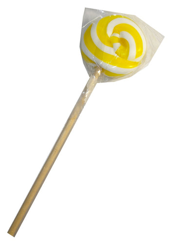 50g Fancy Round Lollipop - Yellow and White