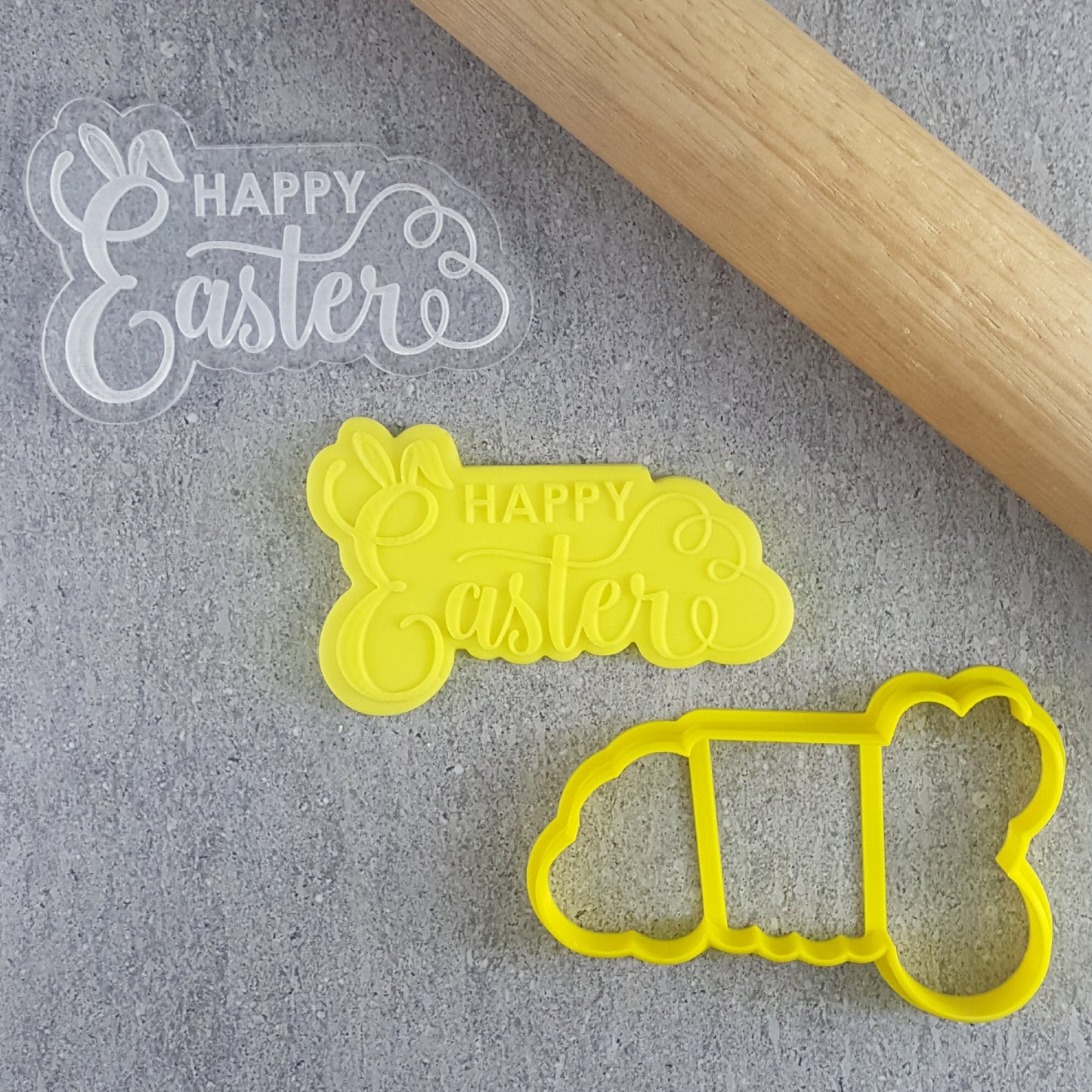 Custom Cookie Cutter Happy Easter Debosser and Cutter Set.