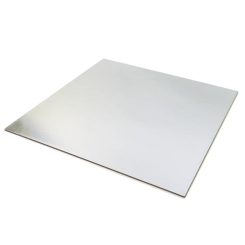 8 inch (20cm) Square 3mm Card Cake Board - Silver